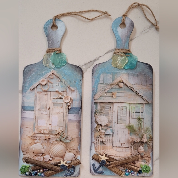 Beautiful Beach Getaway Wooden Charcuterie Boards. Set of 2. - Picture 7 of 16